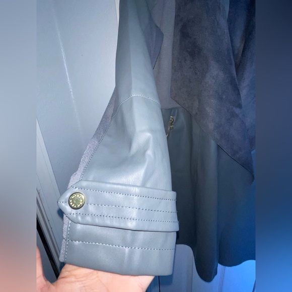 NWT Andrew Marc, Marc New York trench style coat Dark grey Leather - Picture 5 of 10